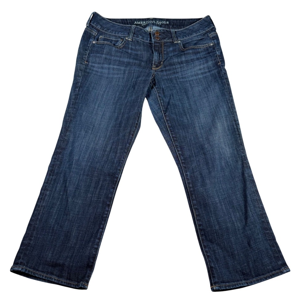 American Eagle Artist Crop Jeans Women 10(FITS 33x24) Blue Stretch READ